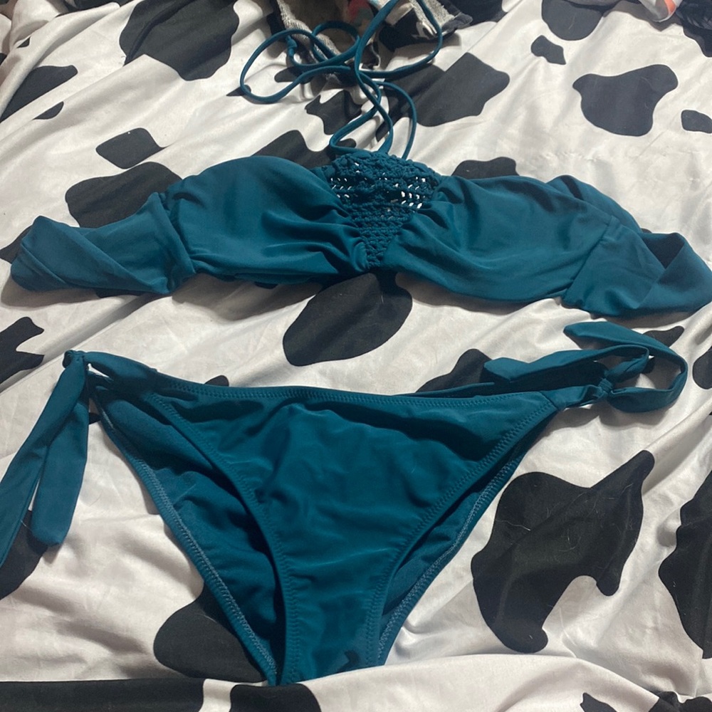 Teal color bikini